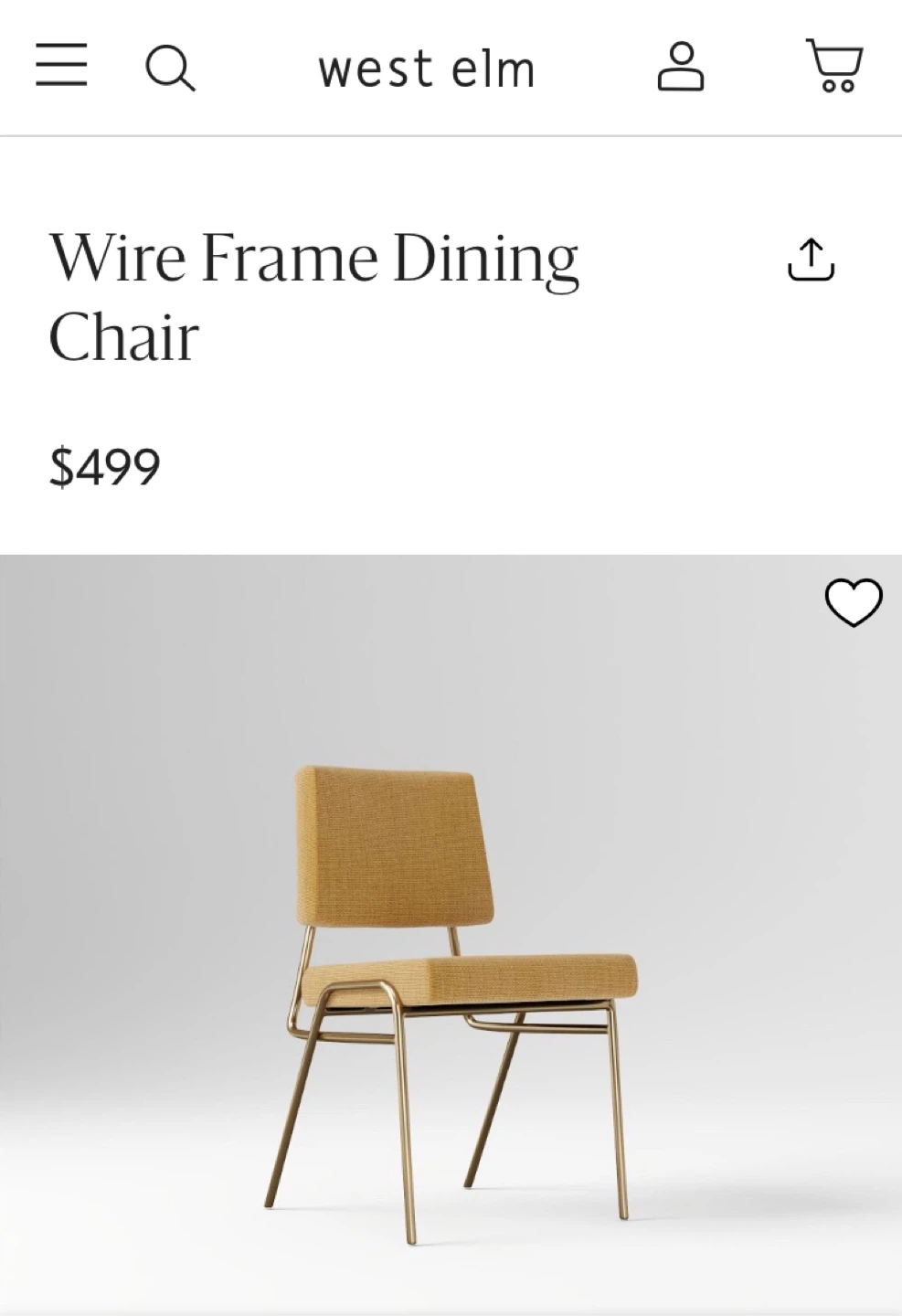 West Elm Wire Frame Dining Chair