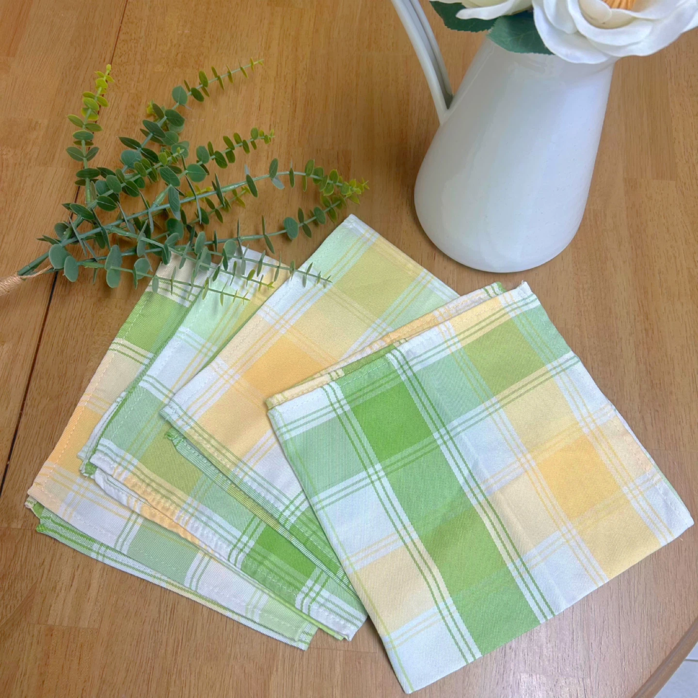 Set of 6 Plaid Cloth Napkins 🌼🪴🐣