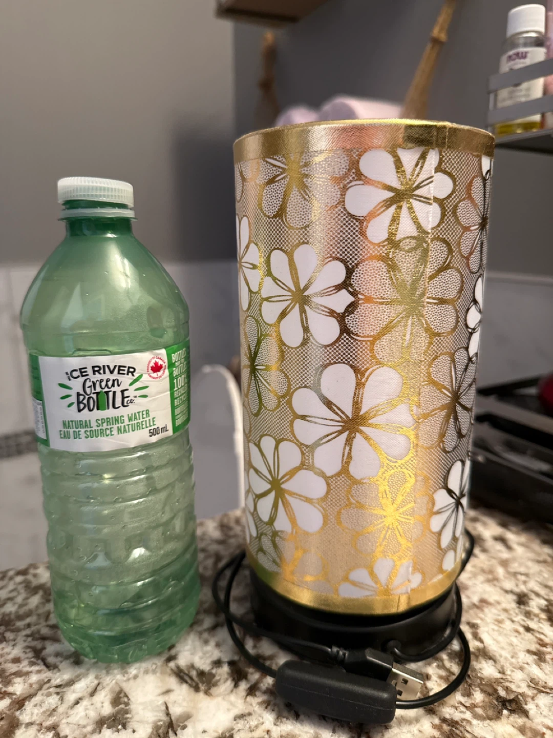 Decorative Electric Wax Melt Warmer - White & Gold Floral