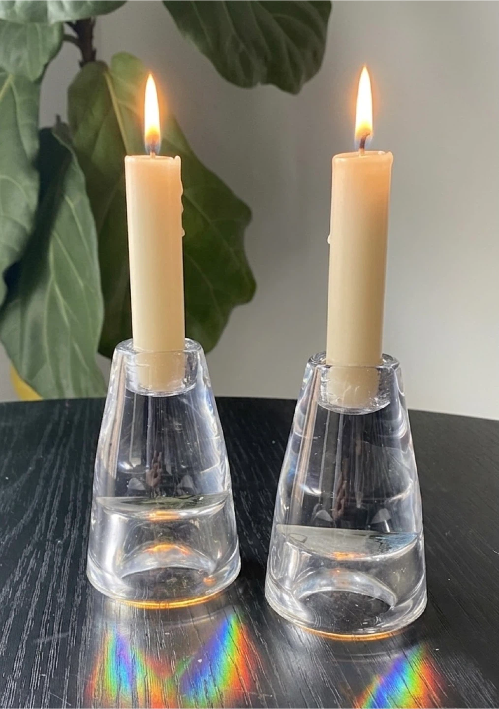 Crate & Barrel Reversible Glass Taper/Tealight Holder - photo 3