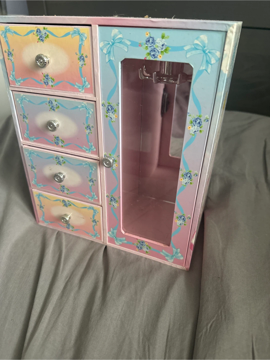 Kid’s Jewelry Box with Drawers and Wardrobe Compartment