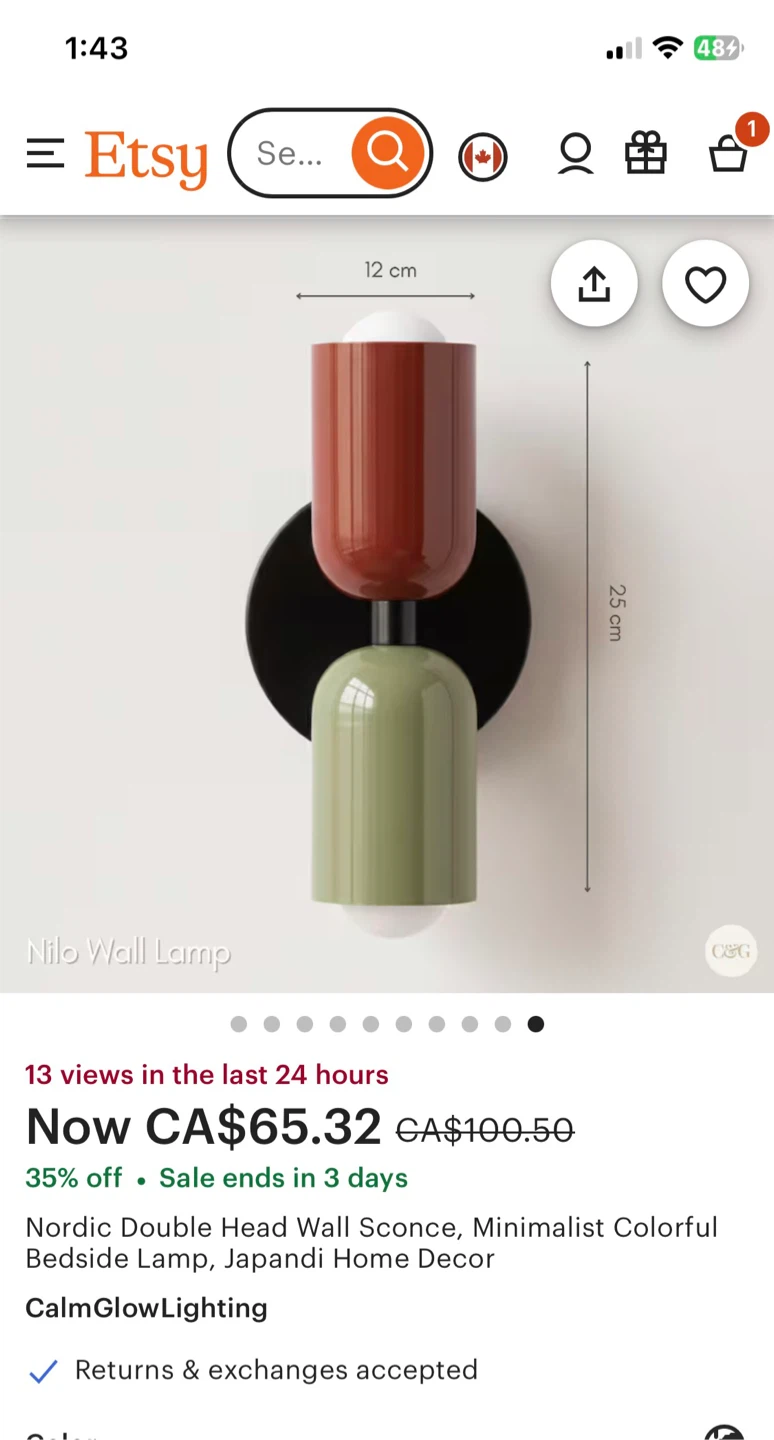 ETSY WALL SCONCE (TWO) - photo 2