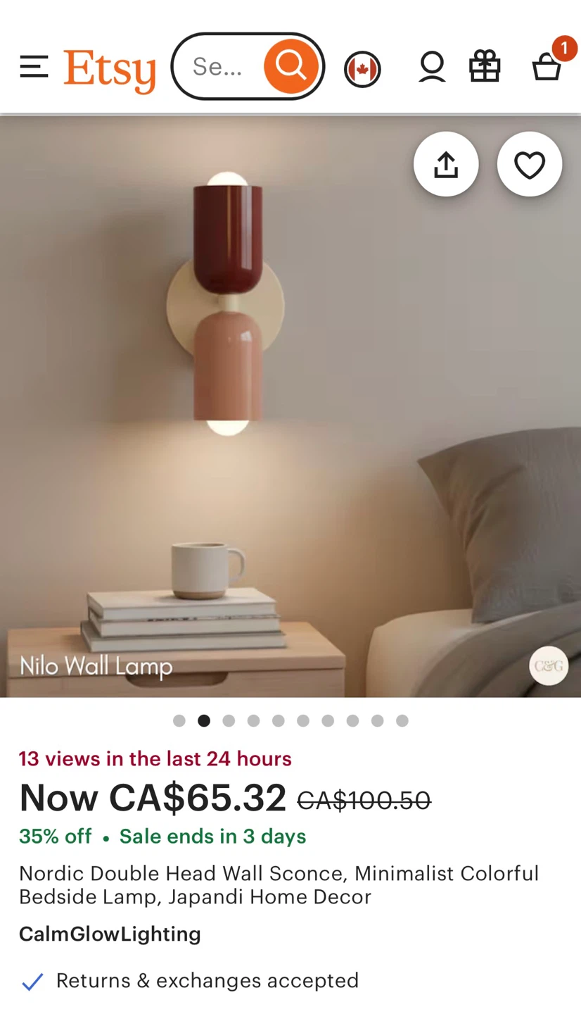 ETSY WALL SCONCE (TWO)