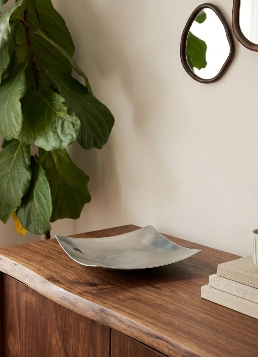 Minimalist Large Brushed Aluminum Platter / Catchall