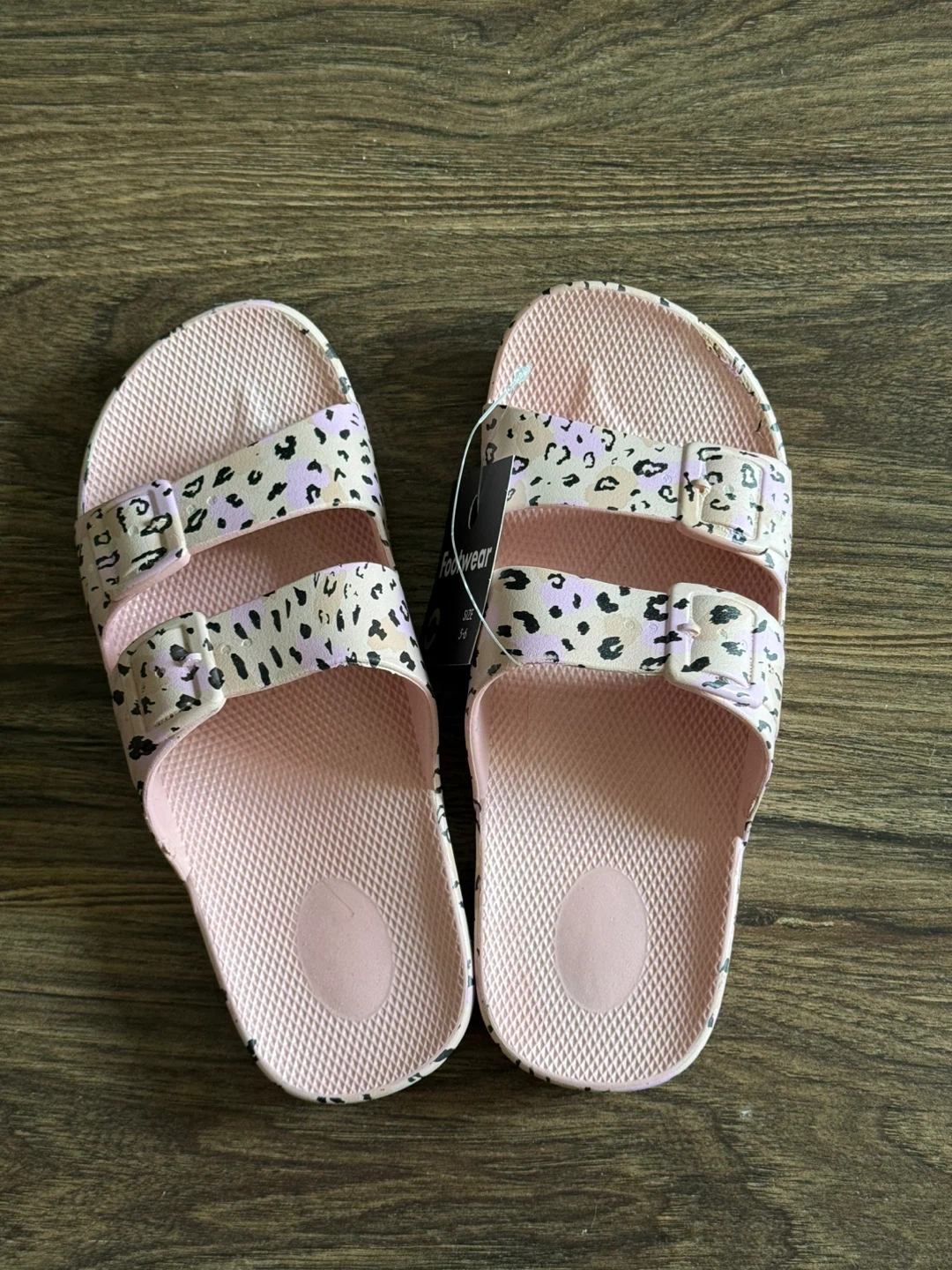 Pink Leopard Print Slides - Size 5-6 - photo 3