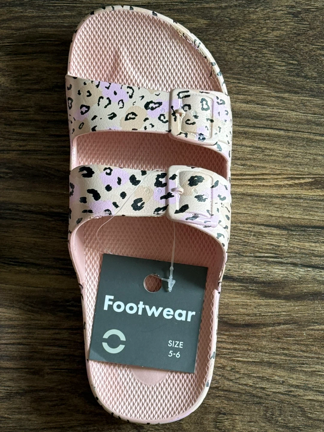 Pink Leopard Print Slides - Size 5-6 - photo 4