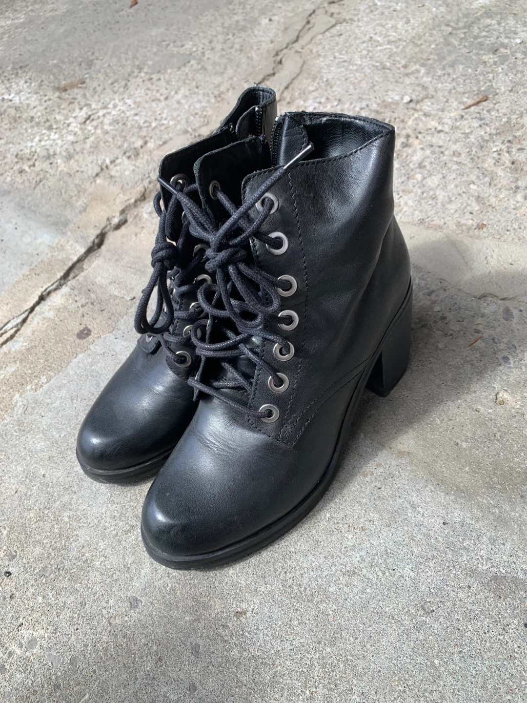 Black Lace-Up Ankle Boots - photo 2