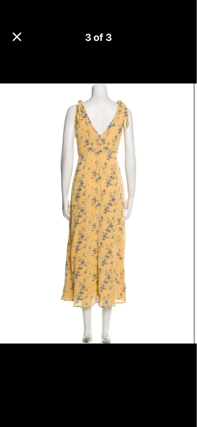 New Reformation Yellow Floral Maxi Dress Size Medium - photo 3