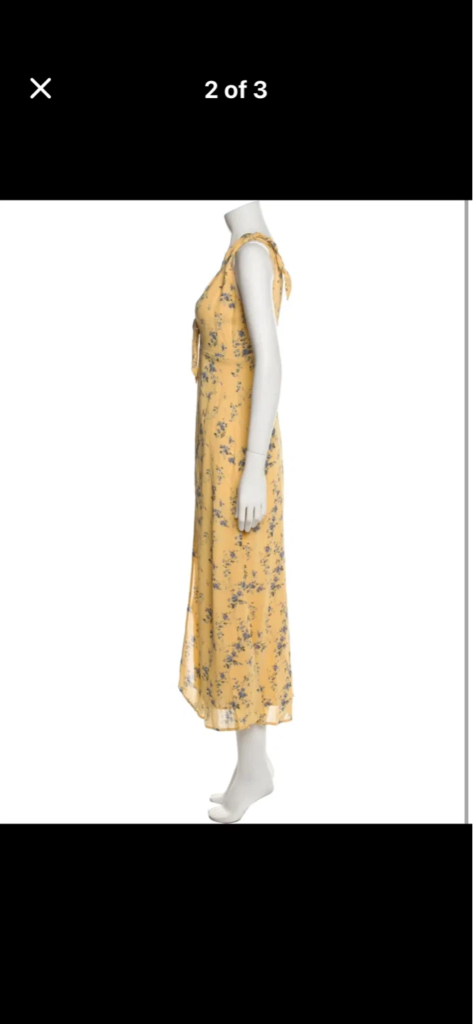 New Reformation Yellow Floral Maxi Dress Size Medium - photo 2