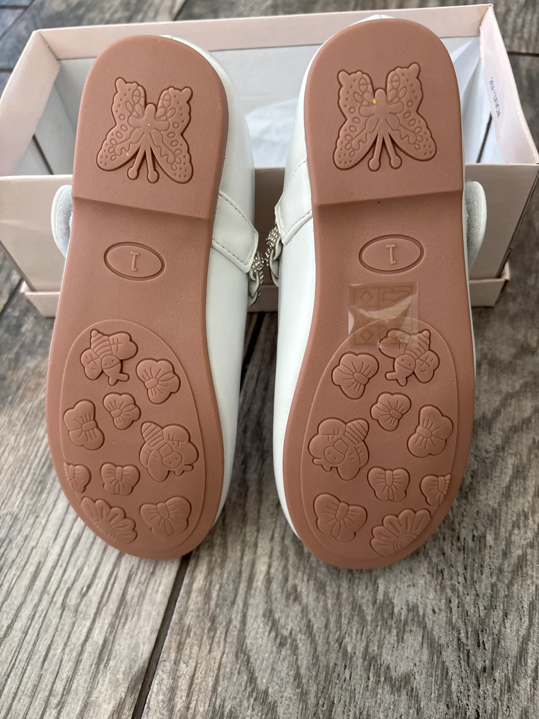 TIP TOP Kids White Embellished Strap Ballet Flats - Size 1 - photo 3