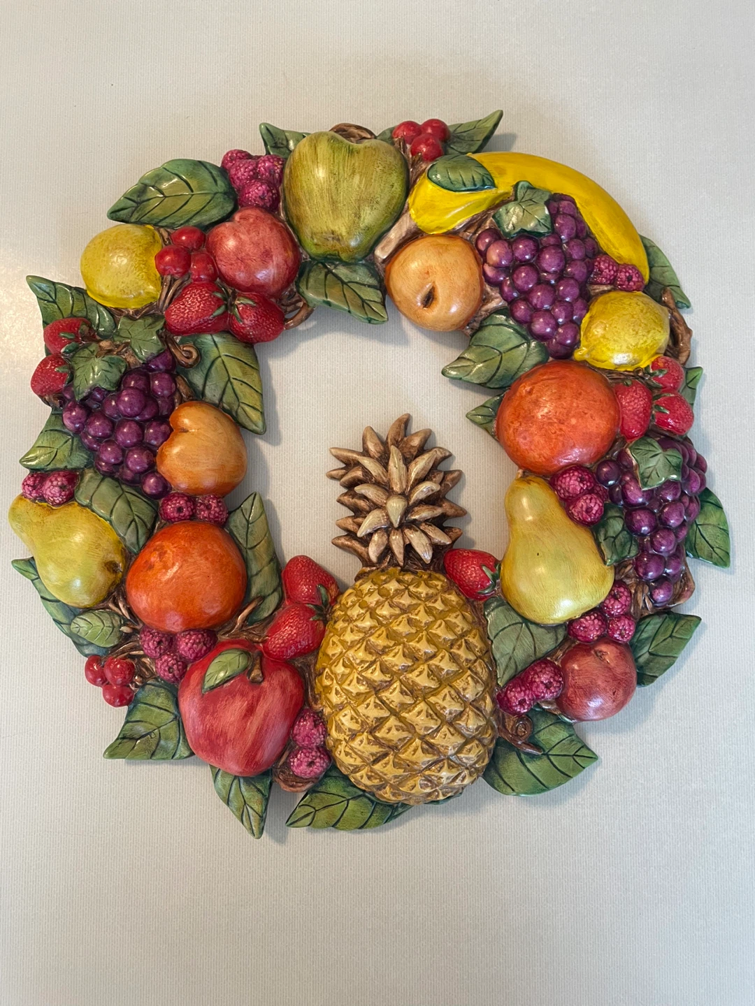 Colorful Ceramic Fruit Wreath