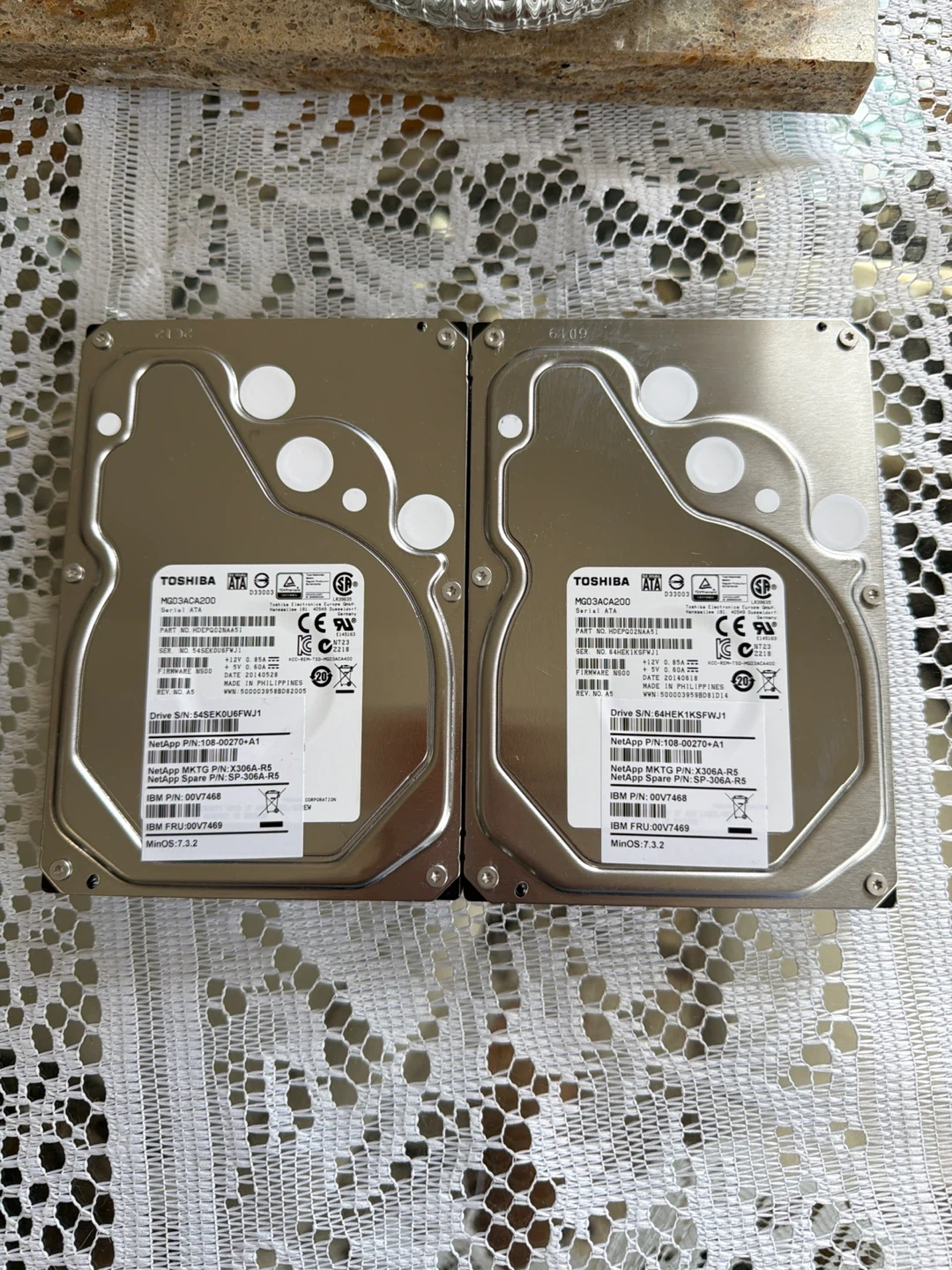 2x Toshiba MG03ACA200 2TB 3.5" SAS Internal Hard Drives