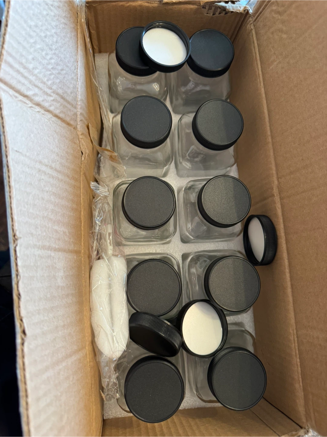 Set of 10 Square  Juice Glass Jars with Lids - photo 3