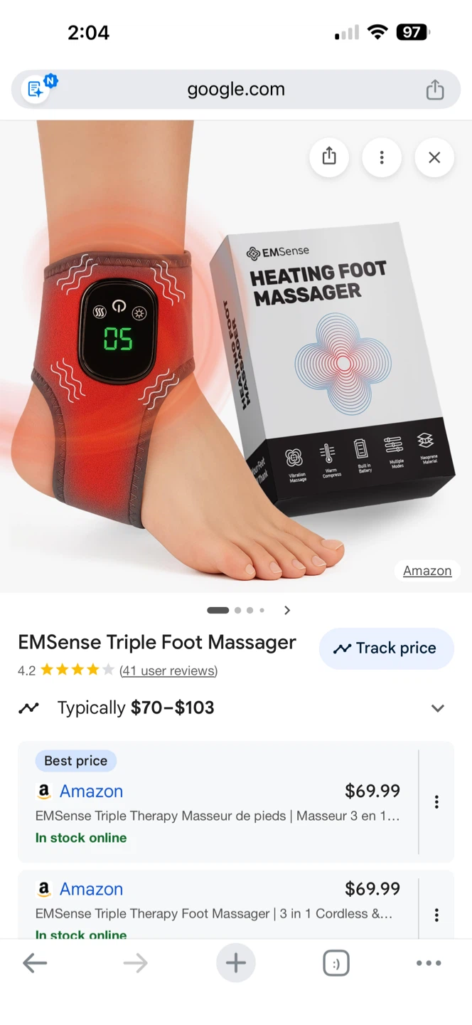 TWO (2) EMSense Heating Foot Massagers - photo 3