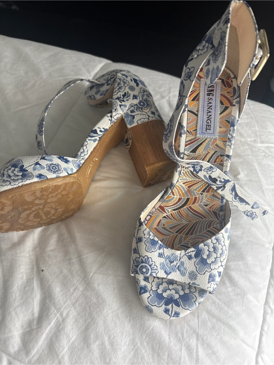 Sng Sanangel Women's Floral Block Heel Sandals - photo 2