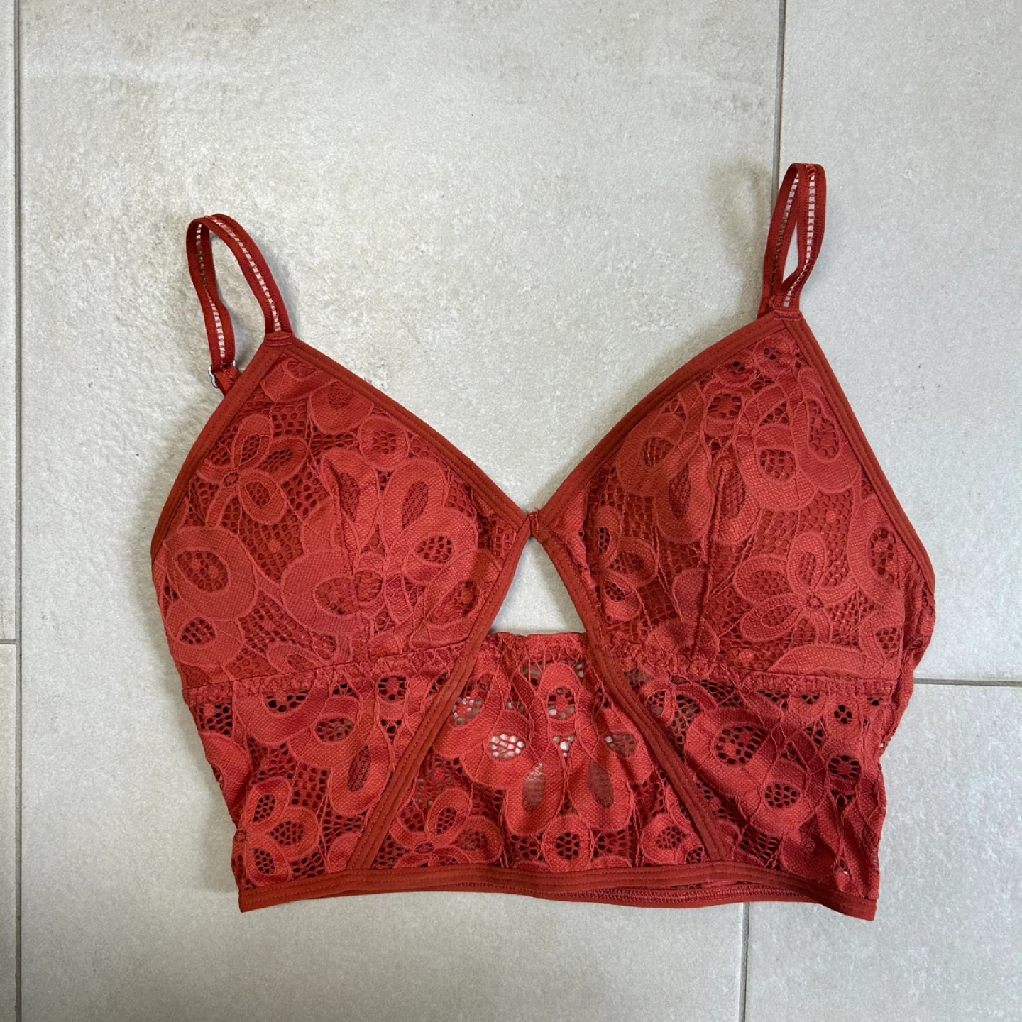 Aerie Red Lace Bralette (small)