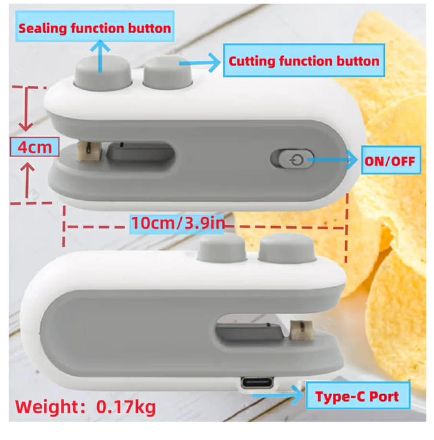 Portable Mini Bag Sealer with Cutter - photo 3