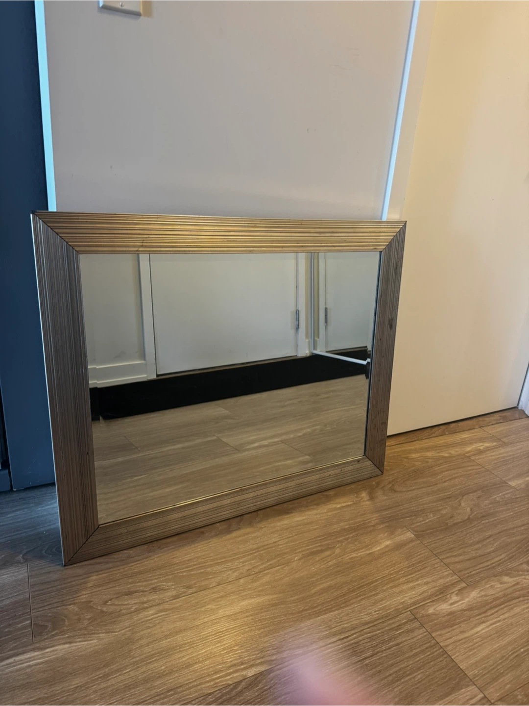 Rectangular Wall Mirror with Gold Frame