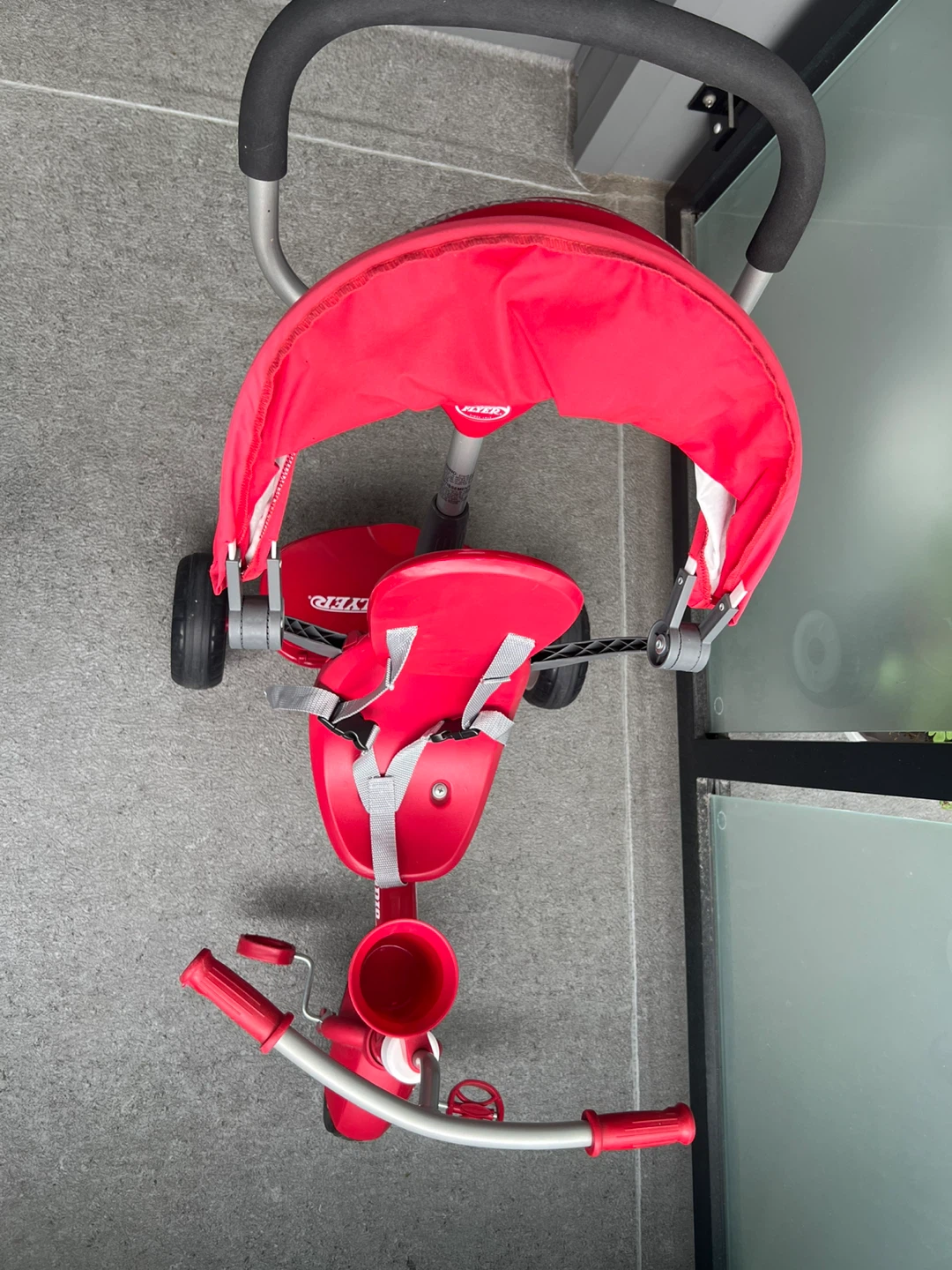 Radio Flyer Red Tricycle with Canopy and Push Handle - photo 4