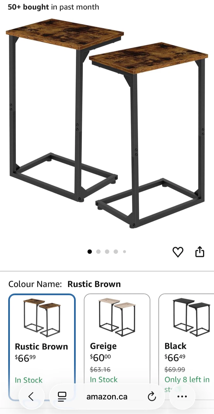 2 pc End Table Stand, Side Table Set *NEW* 🥕 - photo 3