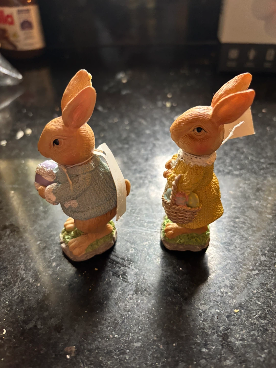 Easter Bunny Figurines with Egg and Basket - photo 2