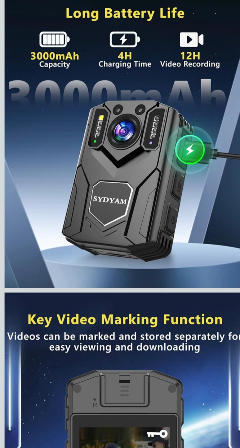 SYDYAM Body Camera with HD Video, Pictures, and Audio - photo 5