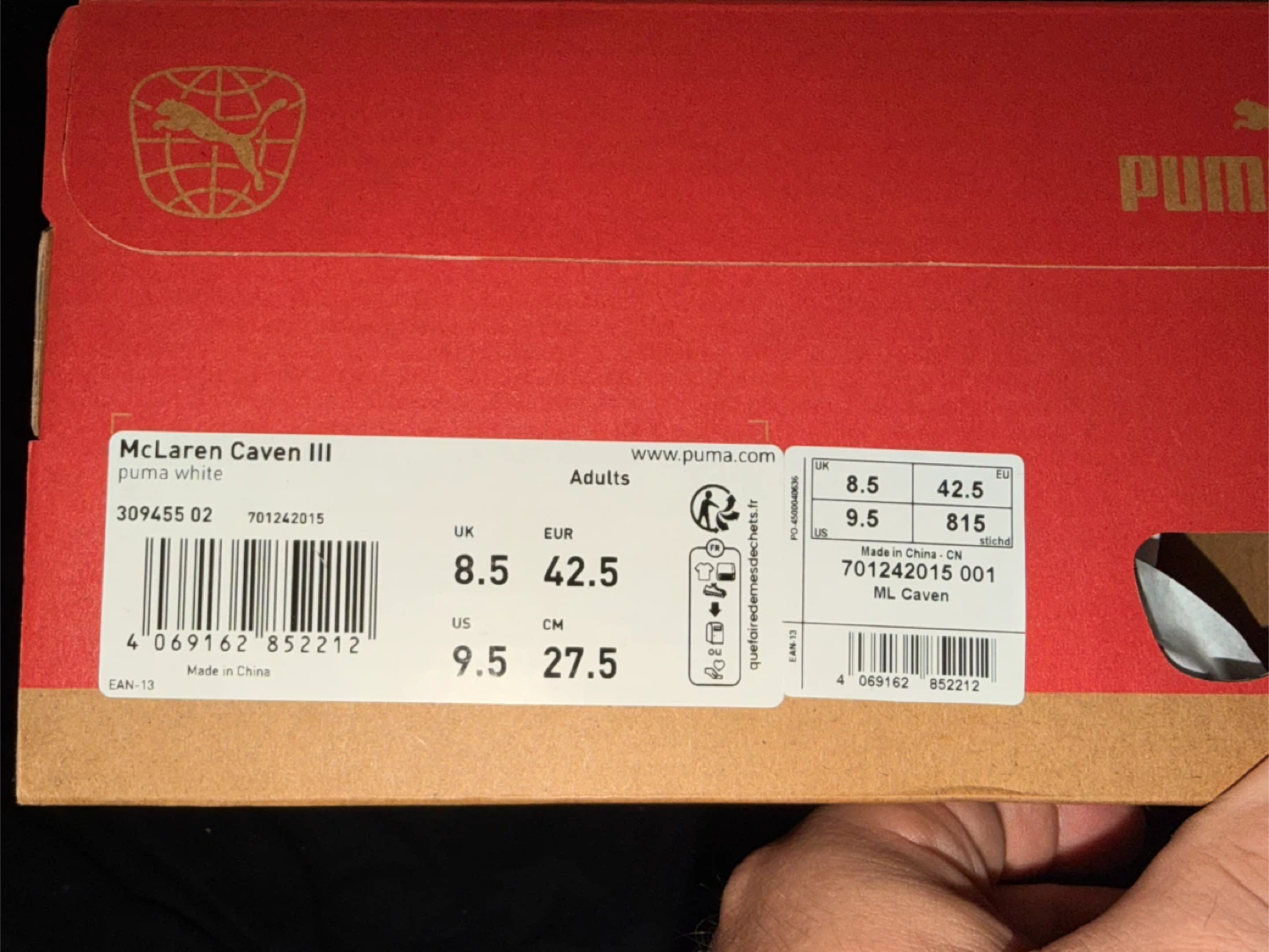 Puma McLaren Caven III White Orange Shoes Men's Size 9.5 US - photo 2