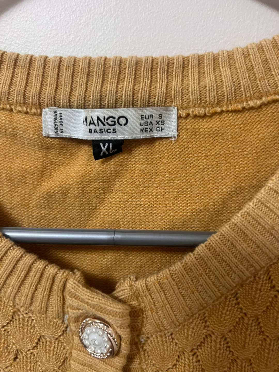 Mango Basics Women's Mustard Yellow Cardigan - Size XS - photo 2
