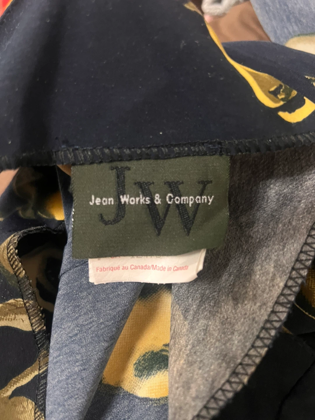 Jean Works & Company Navy Floral Skirt Size 11/12 - photo 4