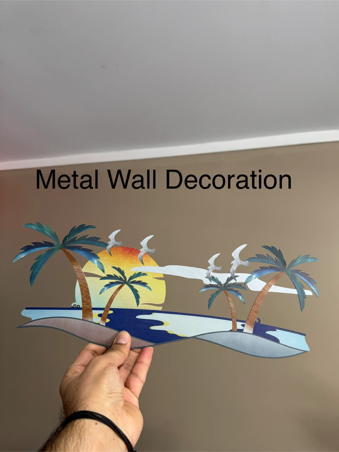 Metal Wall Decoration - Tropical Beach Scene 🥕