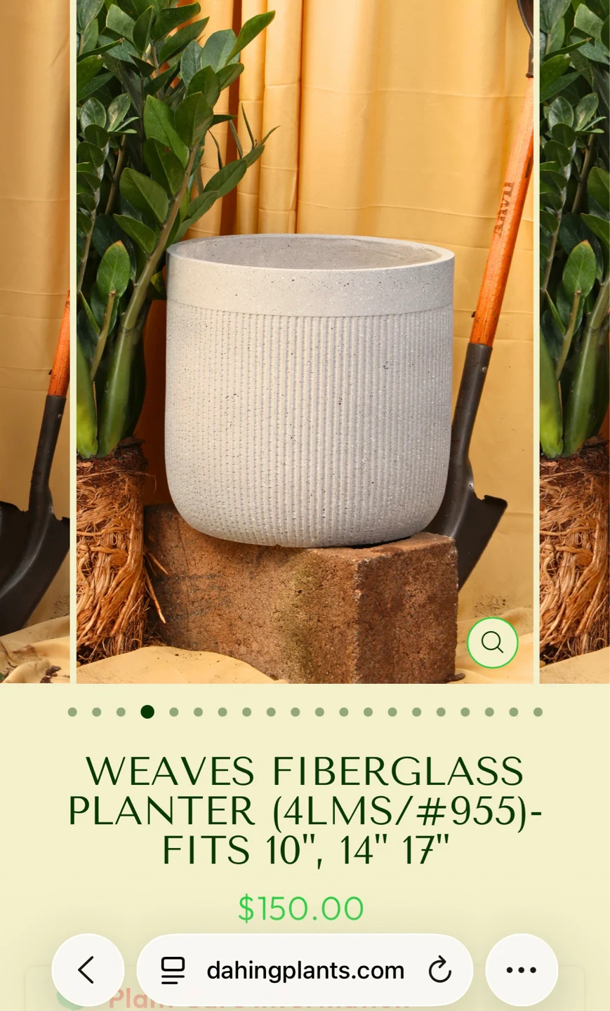 Fiberglass Planter Pot - Grey - photo 2