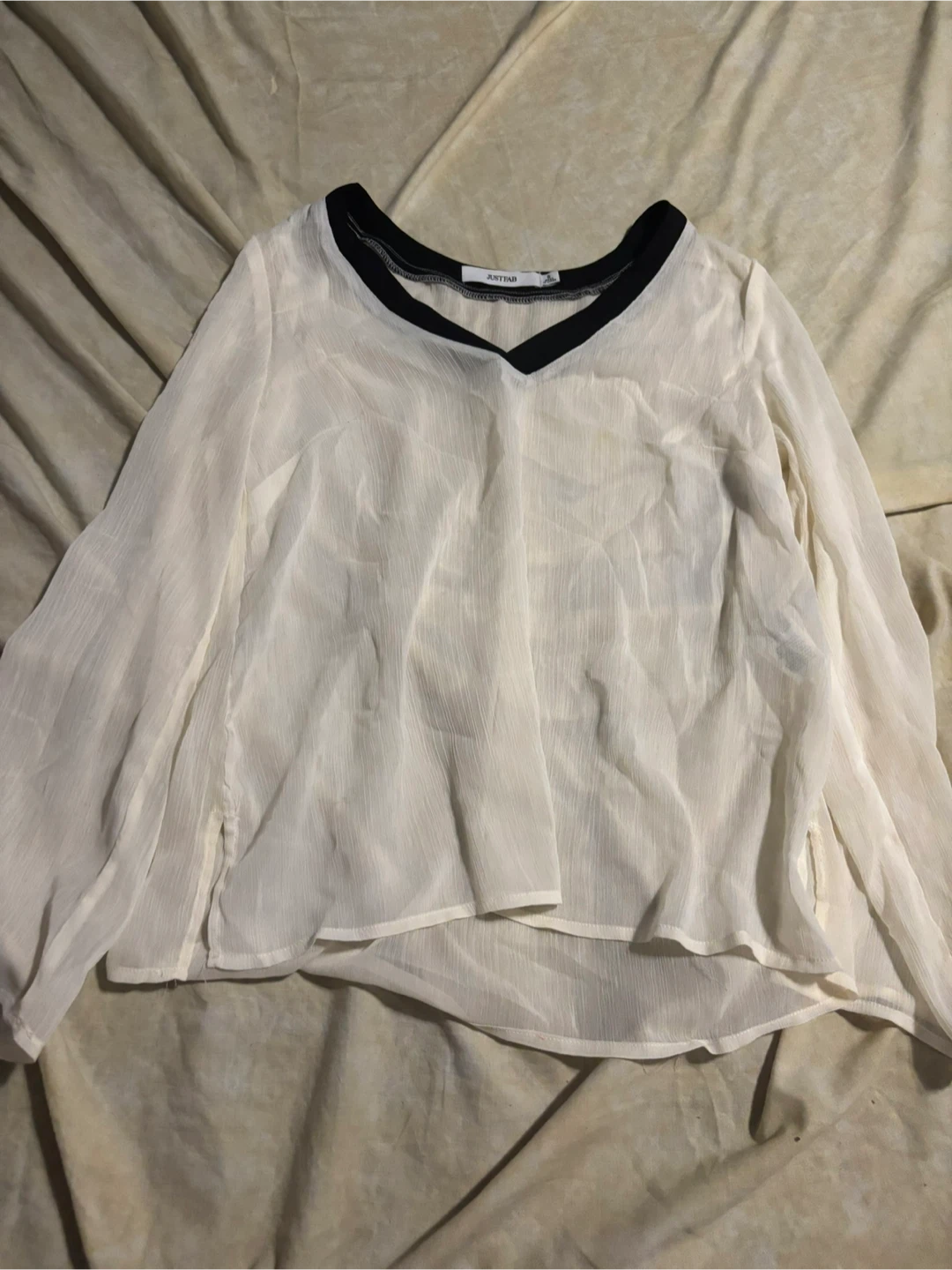 JUSTFAB Sheer Blouse - Size S