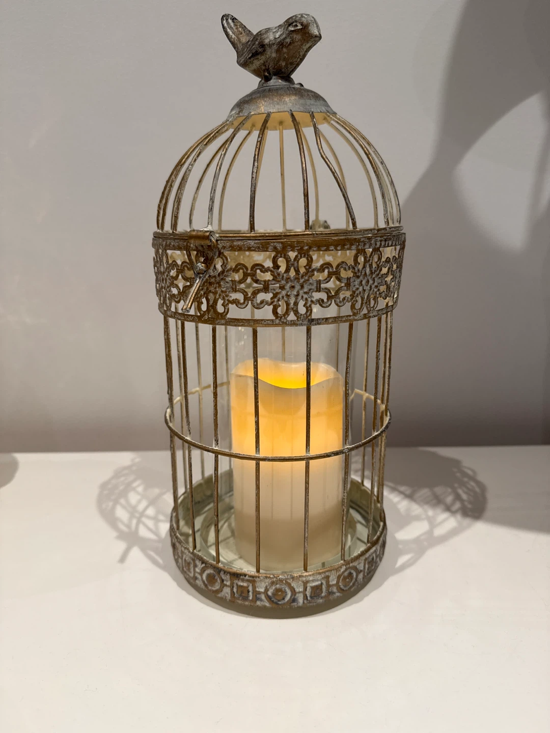 Decorative Birdcage Lantern with LED Candle