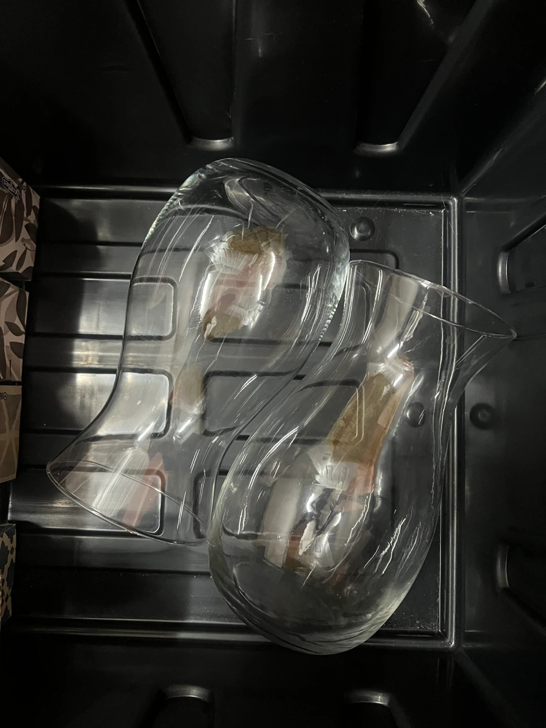 Set of 2 Clear Glass Vases