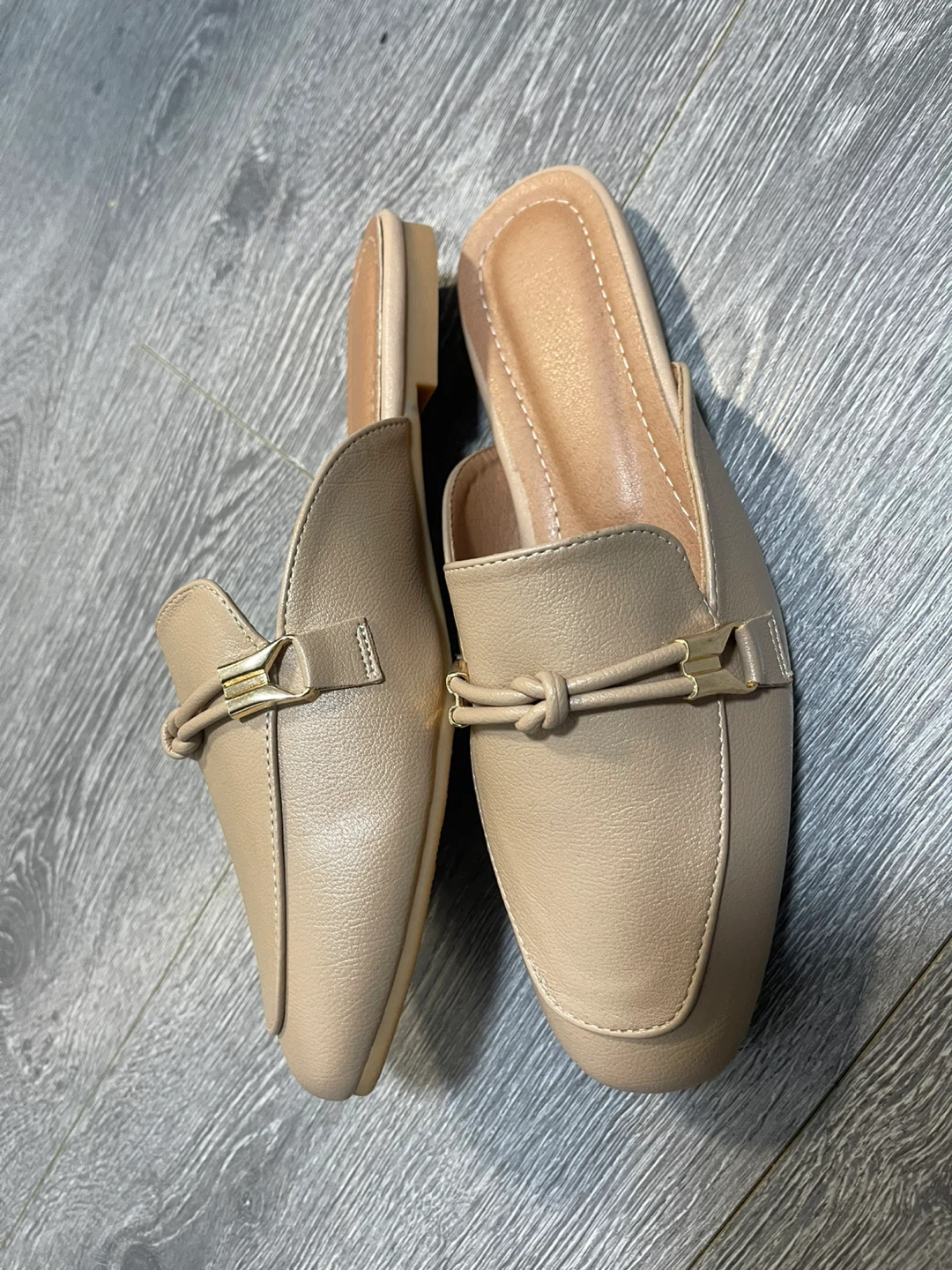 Women's Beige Mules Loafers - Size 41