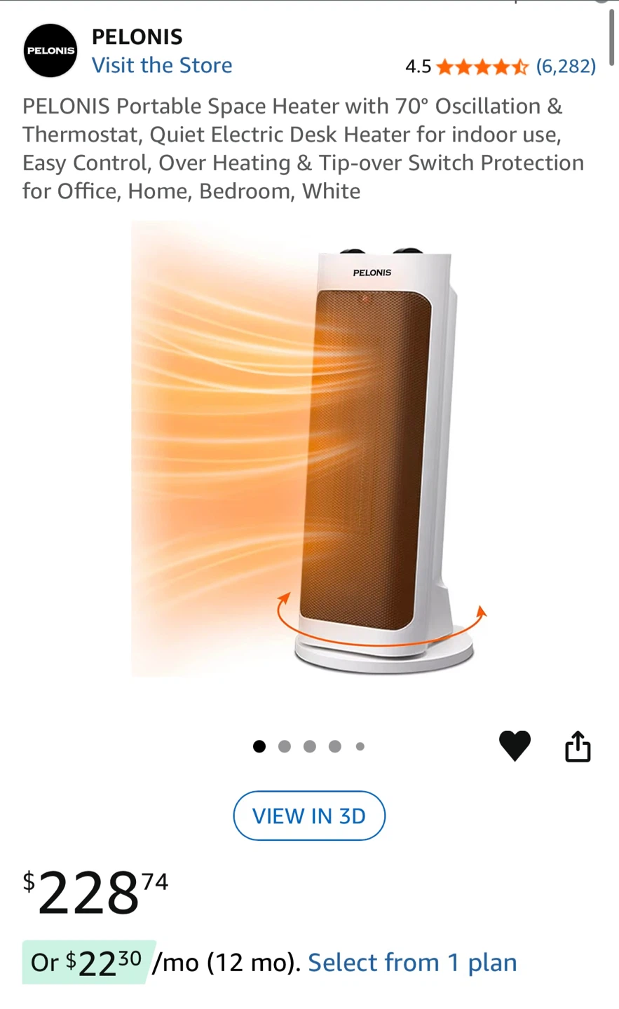Pelonis Portable Ceramic Tower Heater - photo 5