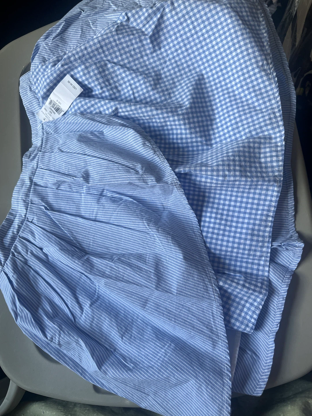 American Eagle Blue Gingham & Stripe skirt- Size S