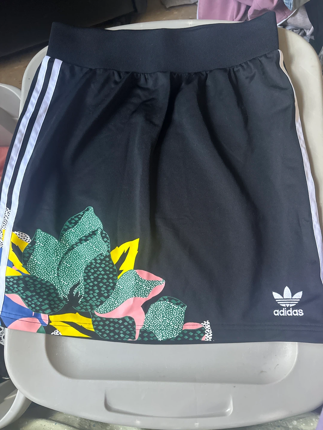 Adidas Black Floral Print Skirt