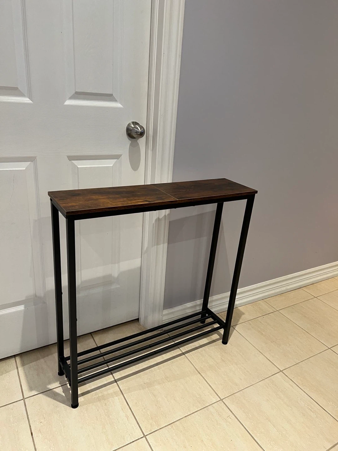 Narrow Console Table with Two Shelves