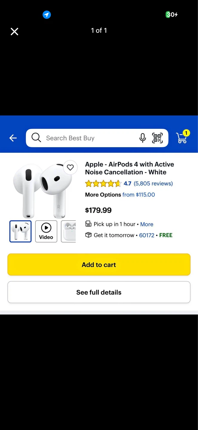 Apple AirPods 4 with Active Noise Cancellation - White