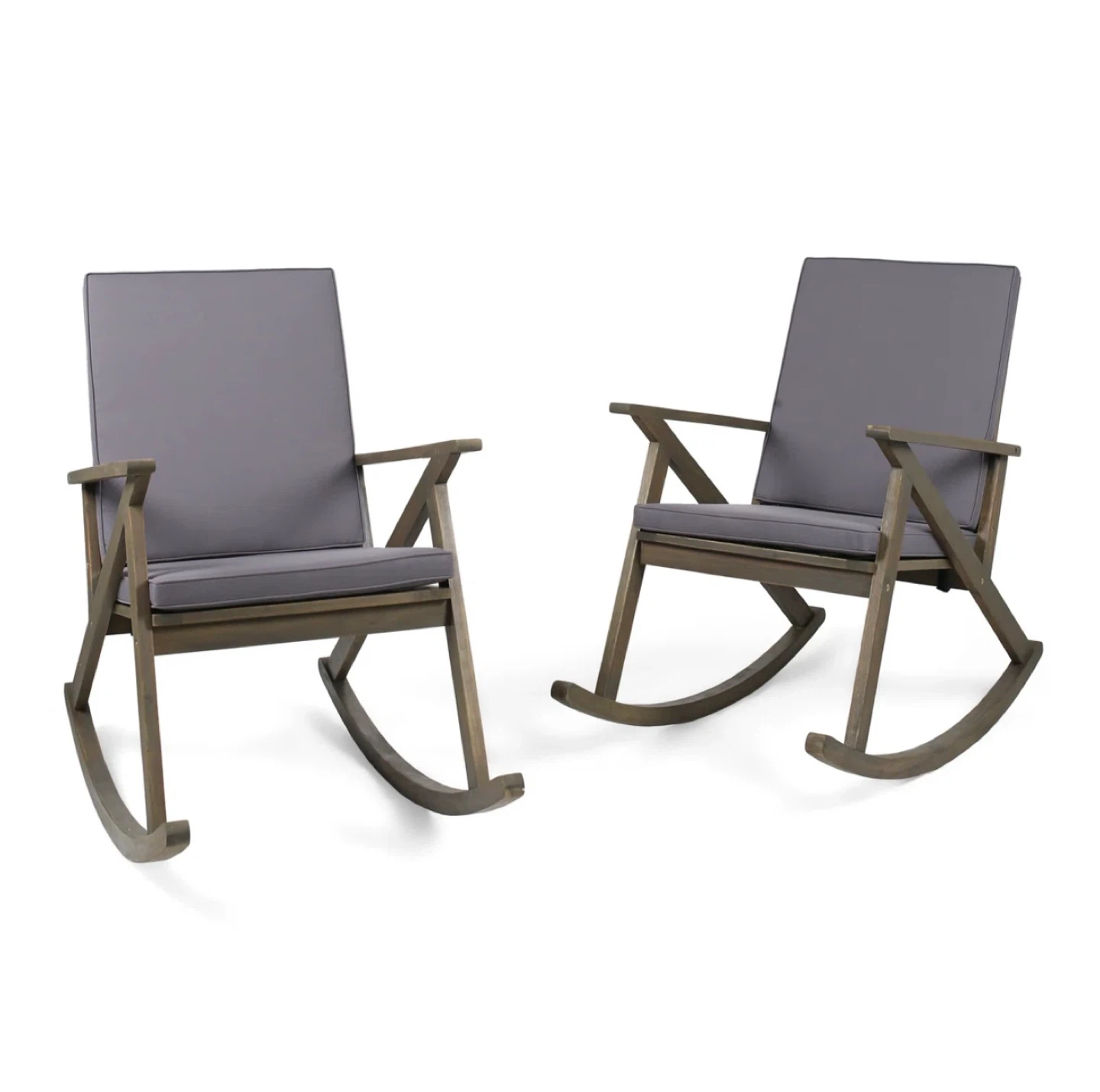 George Oliver Gerling Outdoor Rocking Chairs (Set of 2) - Grey