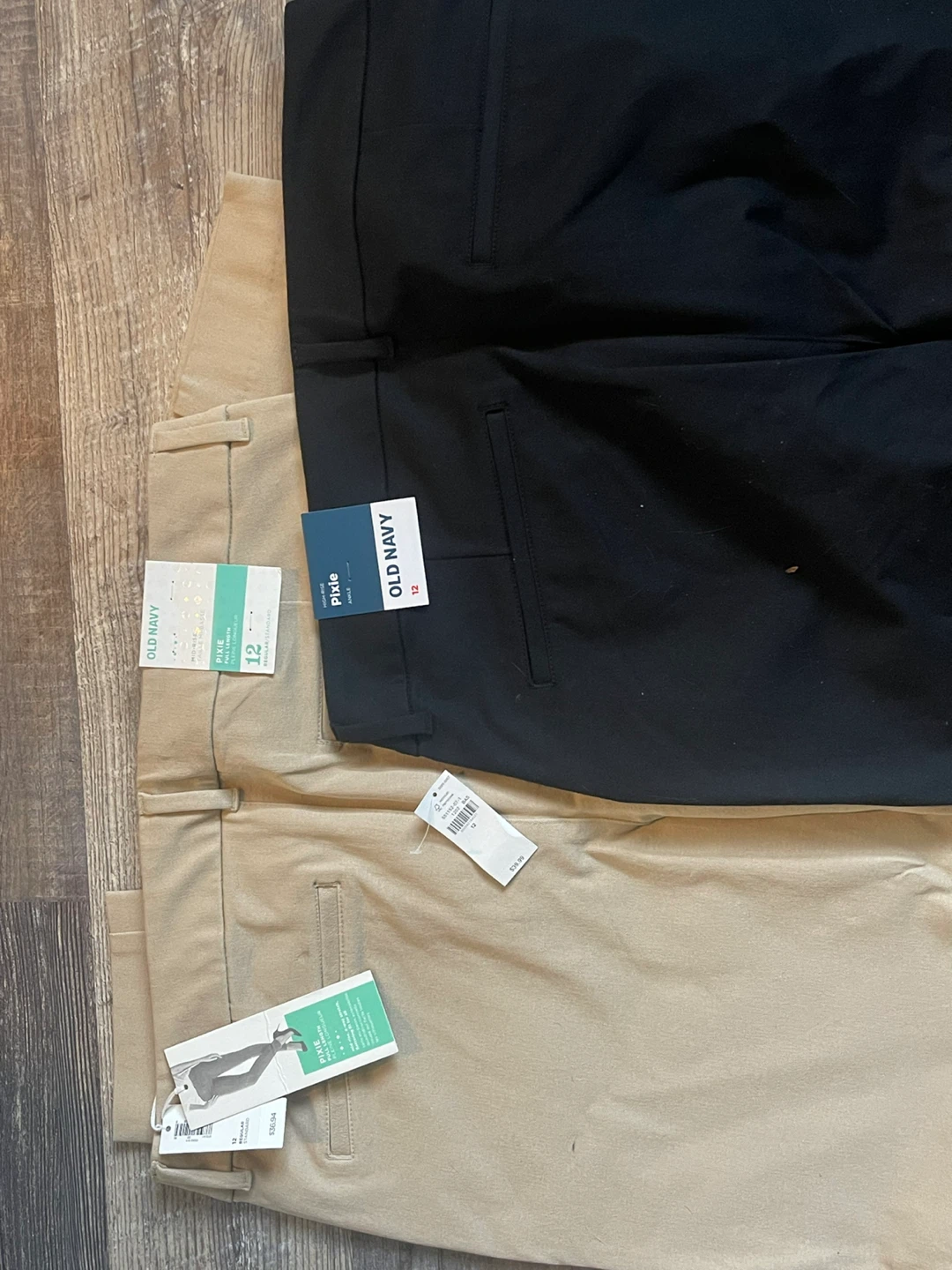 Old Navy Women's High-Rise Stretch Ankle Pants Blue & Beige