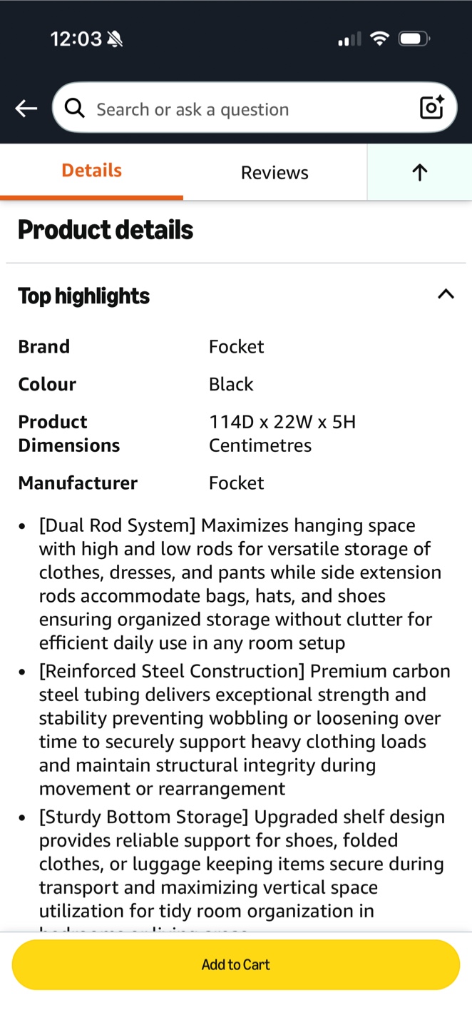 Double Rod Clothing Rack - Black - photo 2