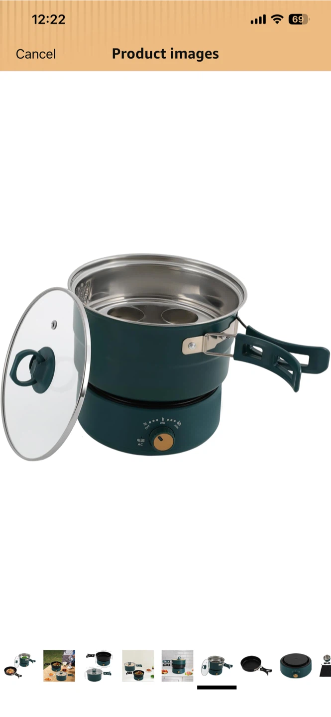 Portable Electric Cooker Set with Pot, Pan, and Steamer - photo 2