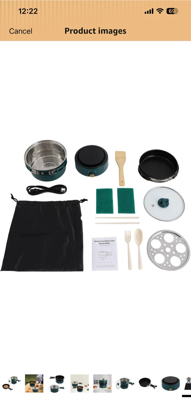 Portable Electric Cooker Set with Pot, Pan, and Steamer - photo 5
