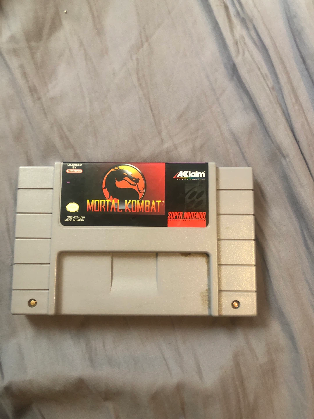 Super Nintendo Mortal Kombat Game Cartridge