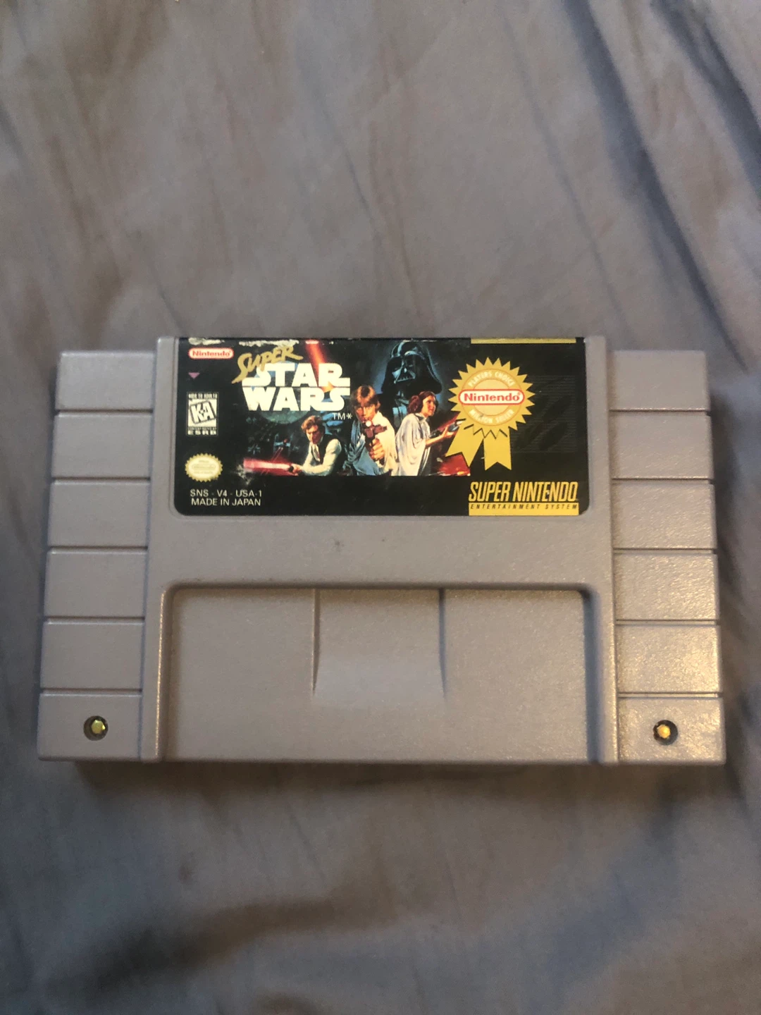 Super Star Wars video game cartridge for Super Nintendo