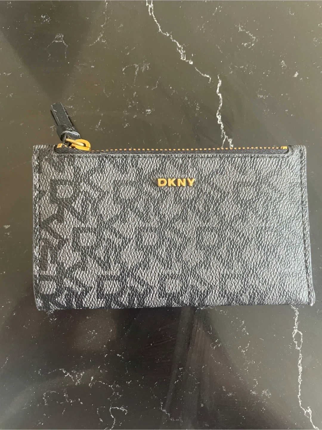 DKNY Black Logo Card Holder Wallet