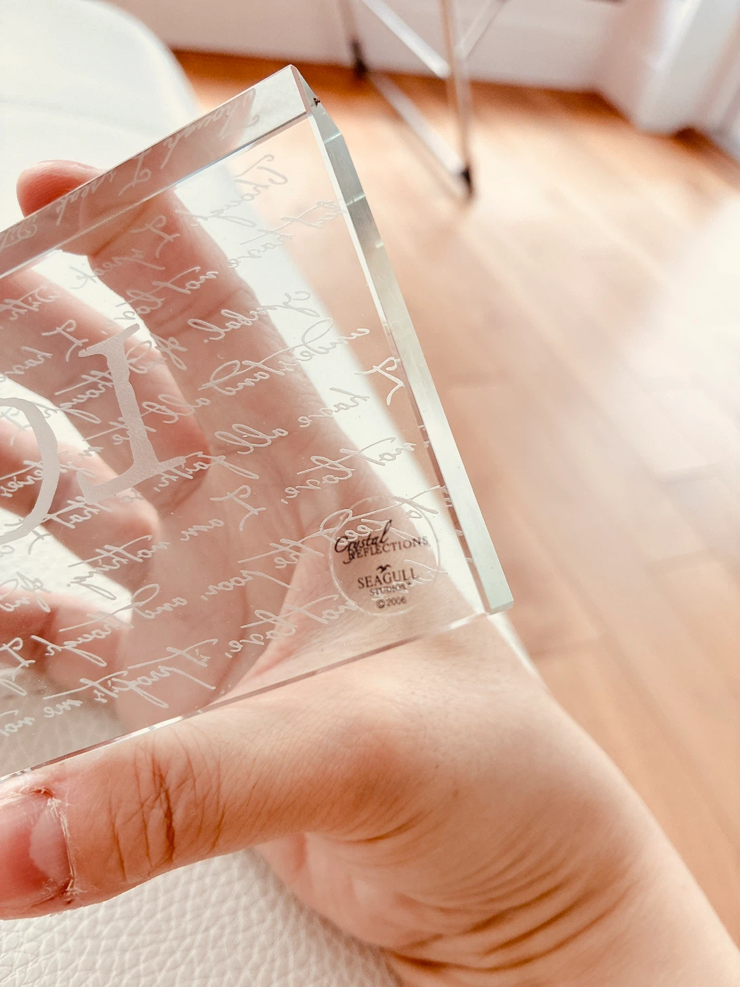 Seagull Studios Crystal Reflections "Love" Glass Block - photo 4