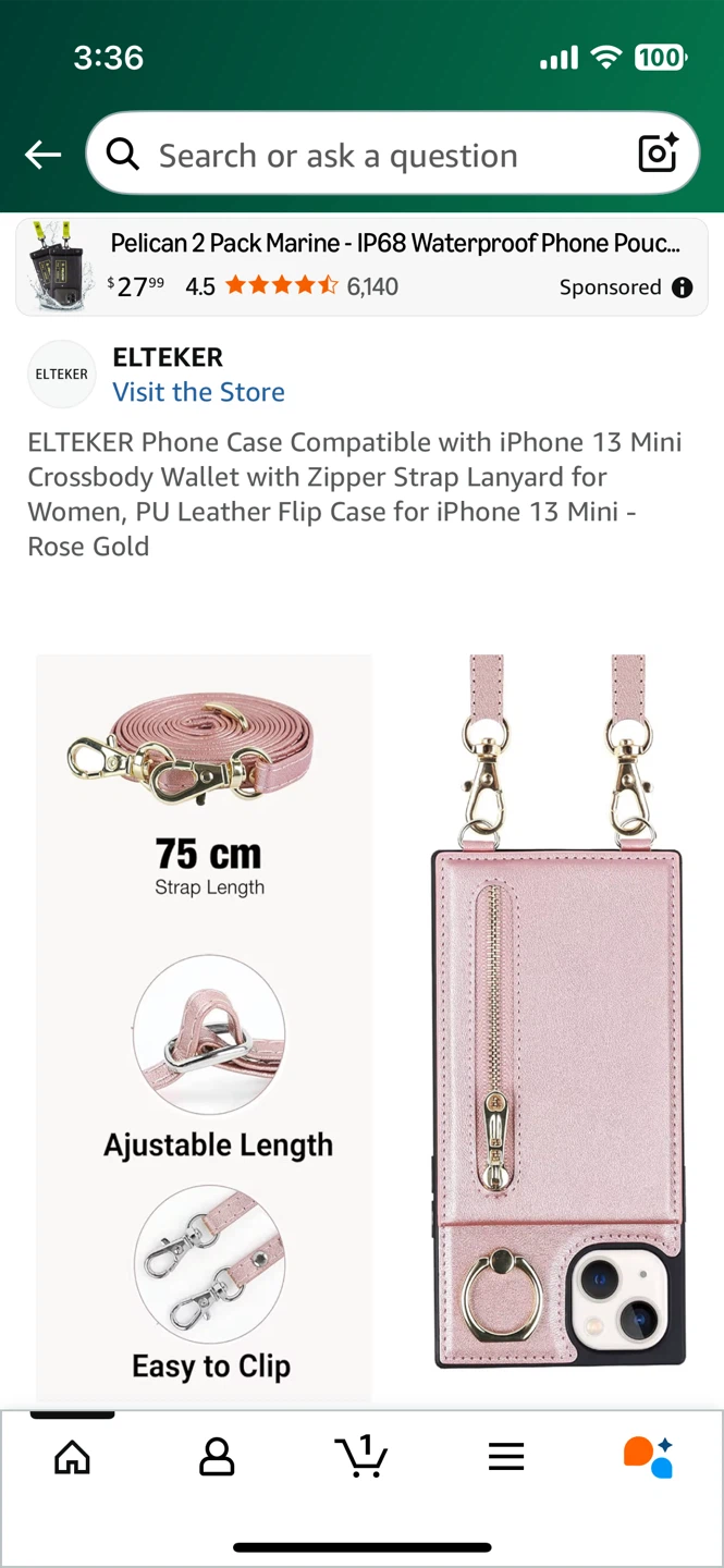 ELTEKER iPhone 13 Mini Wallet Phone Case - Rose Gold - photo 4